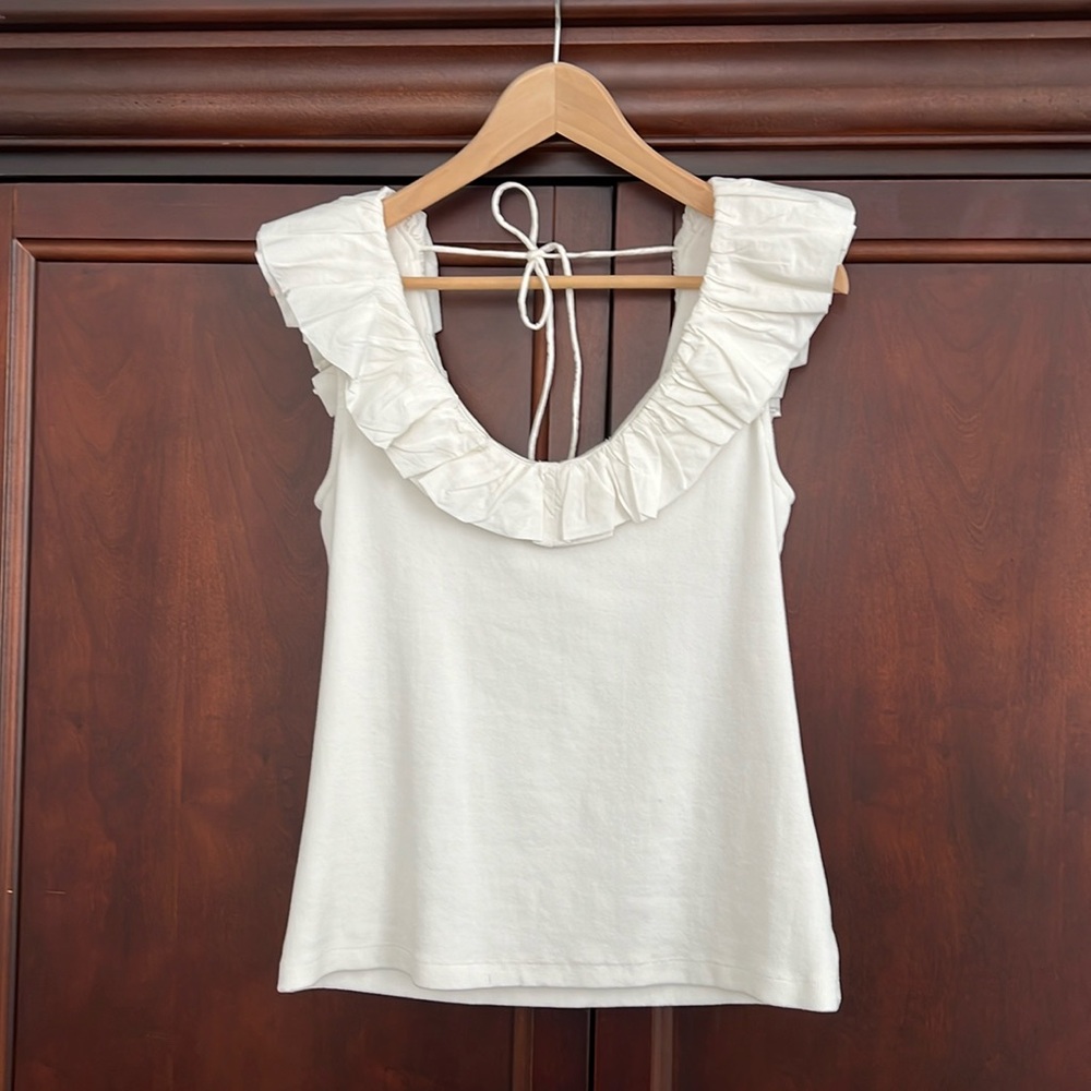 Maeve by Anthropologie medium white top with tie back